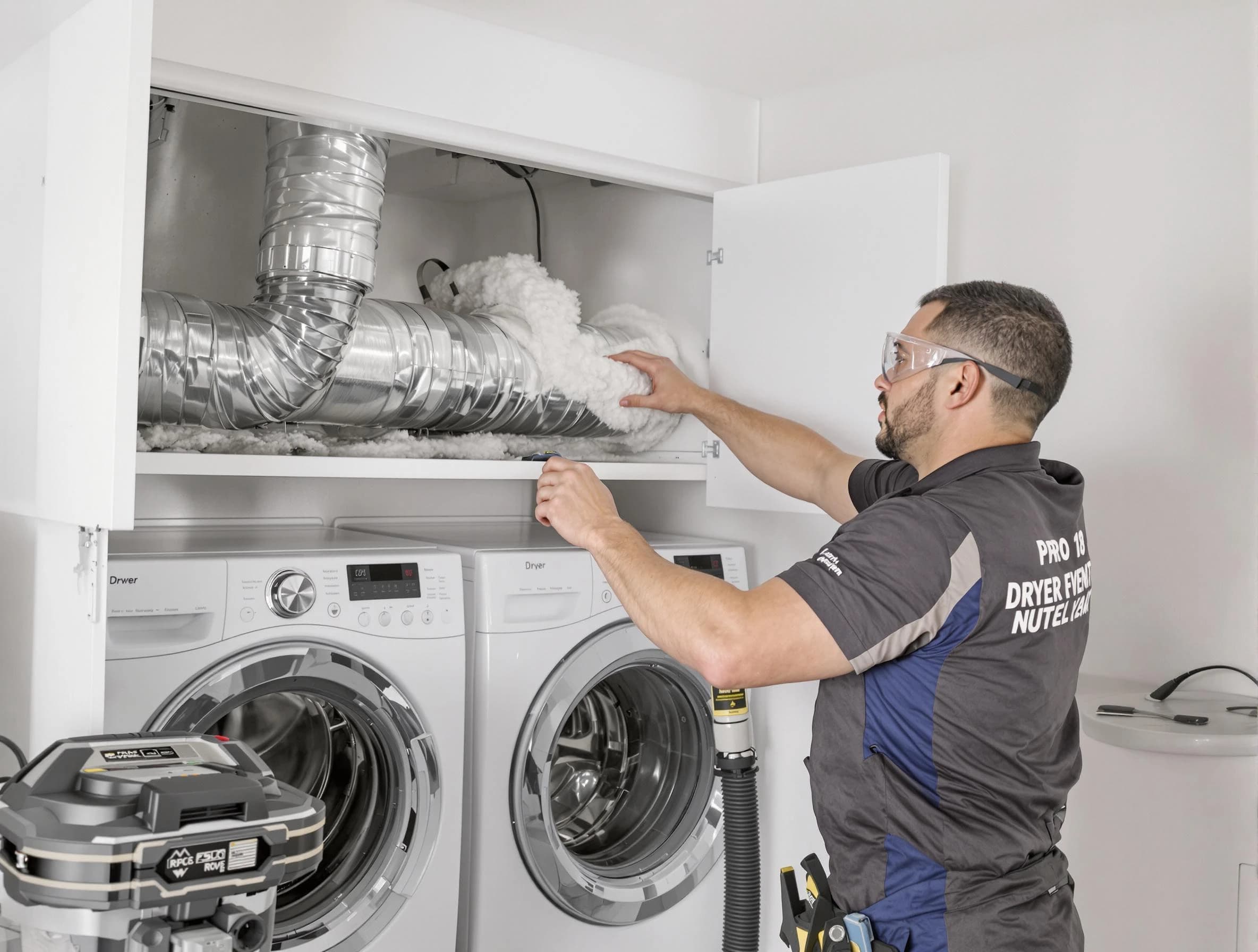 Provo Dryer Vent Cleaning certified technician performing specialized gas dryer vent cleaning in Provo