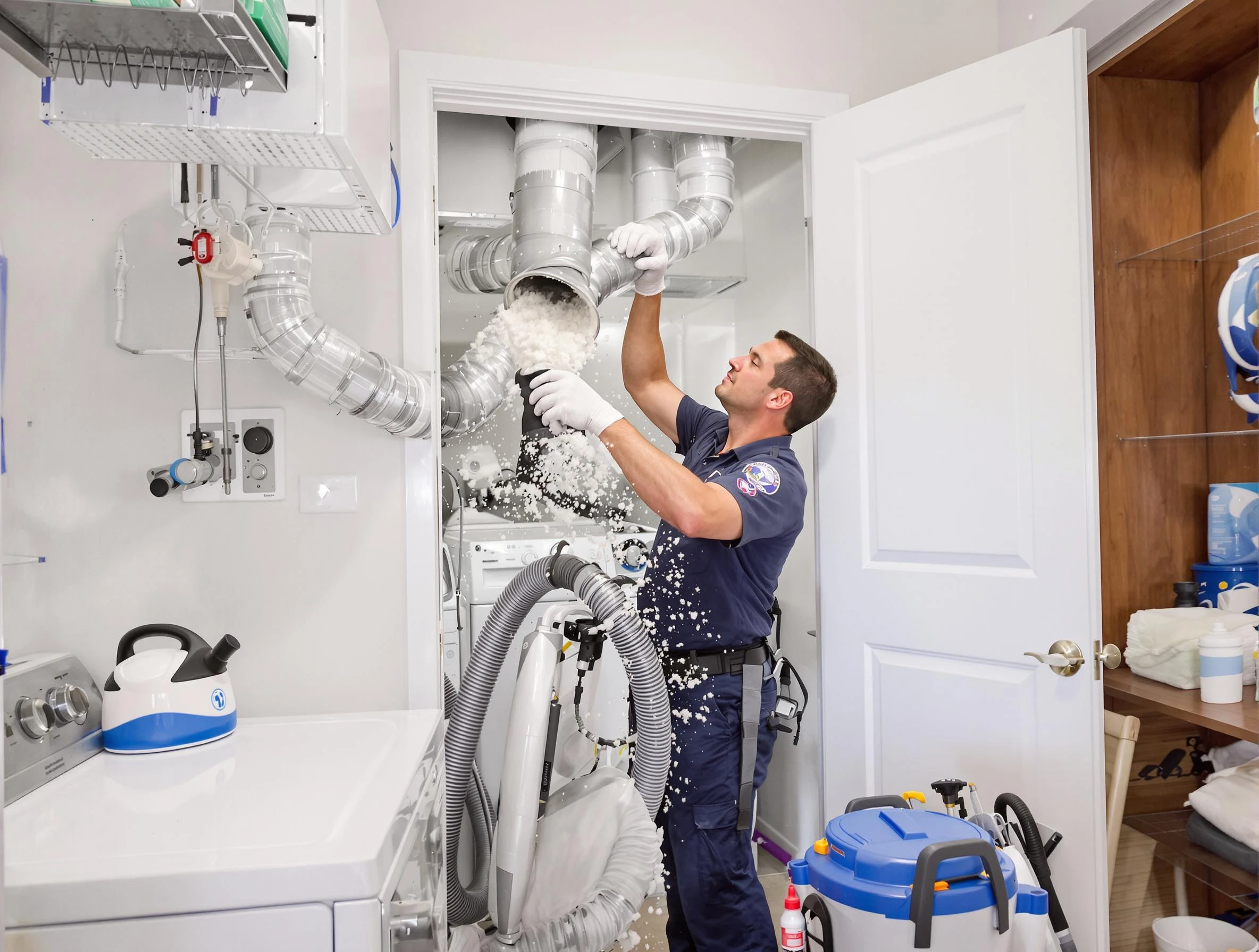 Provo Dryer Vent Cleaning technician delivering thorough residential dryer vent cleaning service in Provo